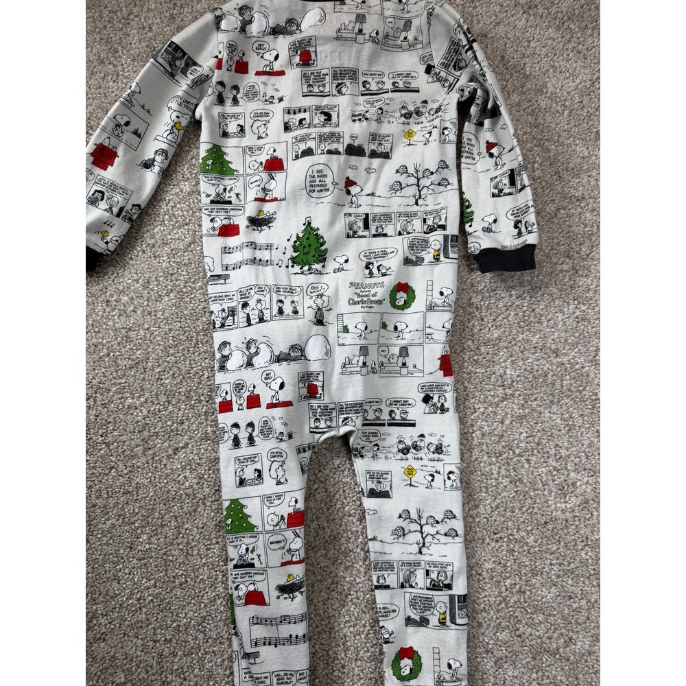 Pottery Barn Peanuts 12-18 Months Unisex Baby Cotton Sleeper Christmas - Picture 2 of 5